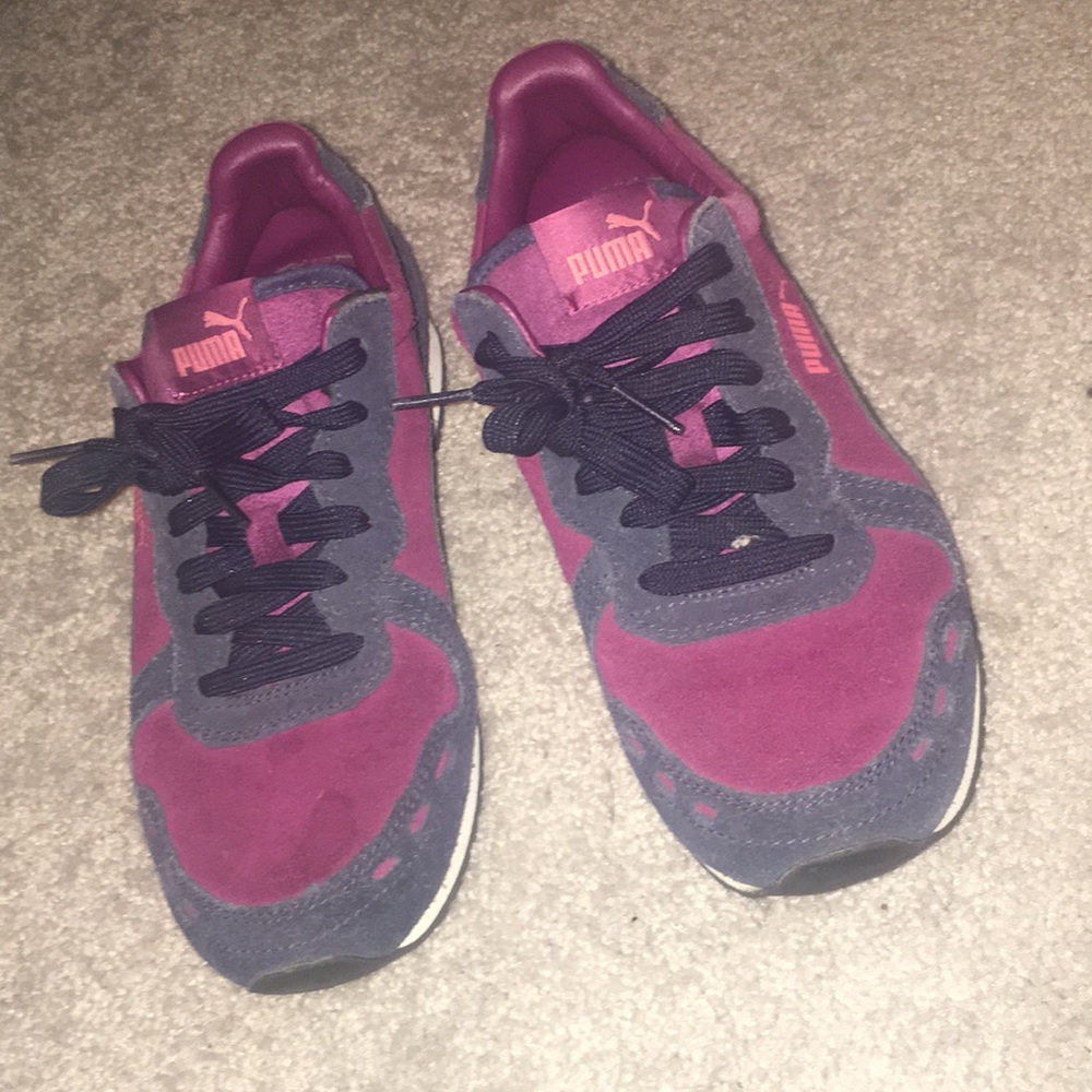 Dark purple and navy blue puma sneakers